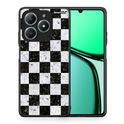 Θήκη Realme C63 4G Square Geometric Marble από τη Smartfits με σχέδιο στο πίσω μέρος και μαύρο περίβλημα | Realme C63 4G Square Geometric Marble case with colorful back and black bezels