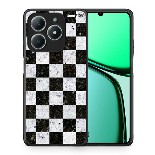 Θήκη Realme C63 4G Square Geometric Marble από τη Smartfits με σχέδιο στο πίσω μέρος και μαύρο περίβλημα | Realme C63 4G Square Geometric Marble case with colorful back and black bezels