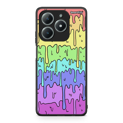 Realme C63 4G Melting Rainbow θήκη από τη Smartfits με σχέδιο στο πίσω μέρος και μαύρο περίβλημα | Smartphone case with colorful back and black bezels by Smartfits