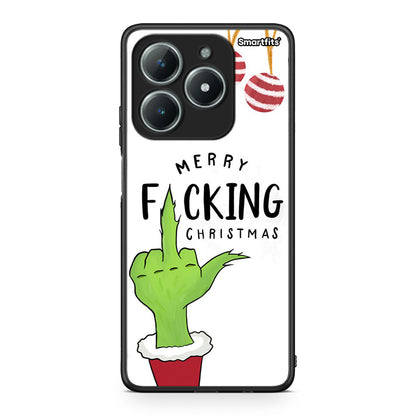 Realme C63 4G Merry F Xmas θήκη από τη Smartfits με σχέδιο στο πίσω μέρος και μαύρο περίβλημα | Smartphone case with colorful back and black bezels by Smartfits