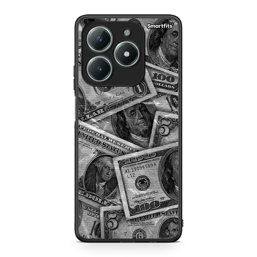 Realme C63 4G Money Dollars θήκη από τη Smartfits με σχέδιο στο πίσω μέρος και μαύρο περίβλημα | Smartphone case with colorful back and black bezels by Smartfits
