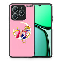 Thumbnail for Θήκη Realme C61 Moon Girl από τη Smartfits με σχέδιο στο πίσω μέρος και μαύρο περίβλημα | Realme C61 Moon Girl case with colorful back and black bezels