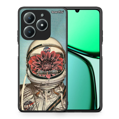 Θήκη Realme C63 4G Nasa Bloom από τη Smartfits με σχέδιο στο πίσω μέρος και μαύρο περίβλημα | Realme C63 4G Nasa Bloom case with colorful back and black bezels