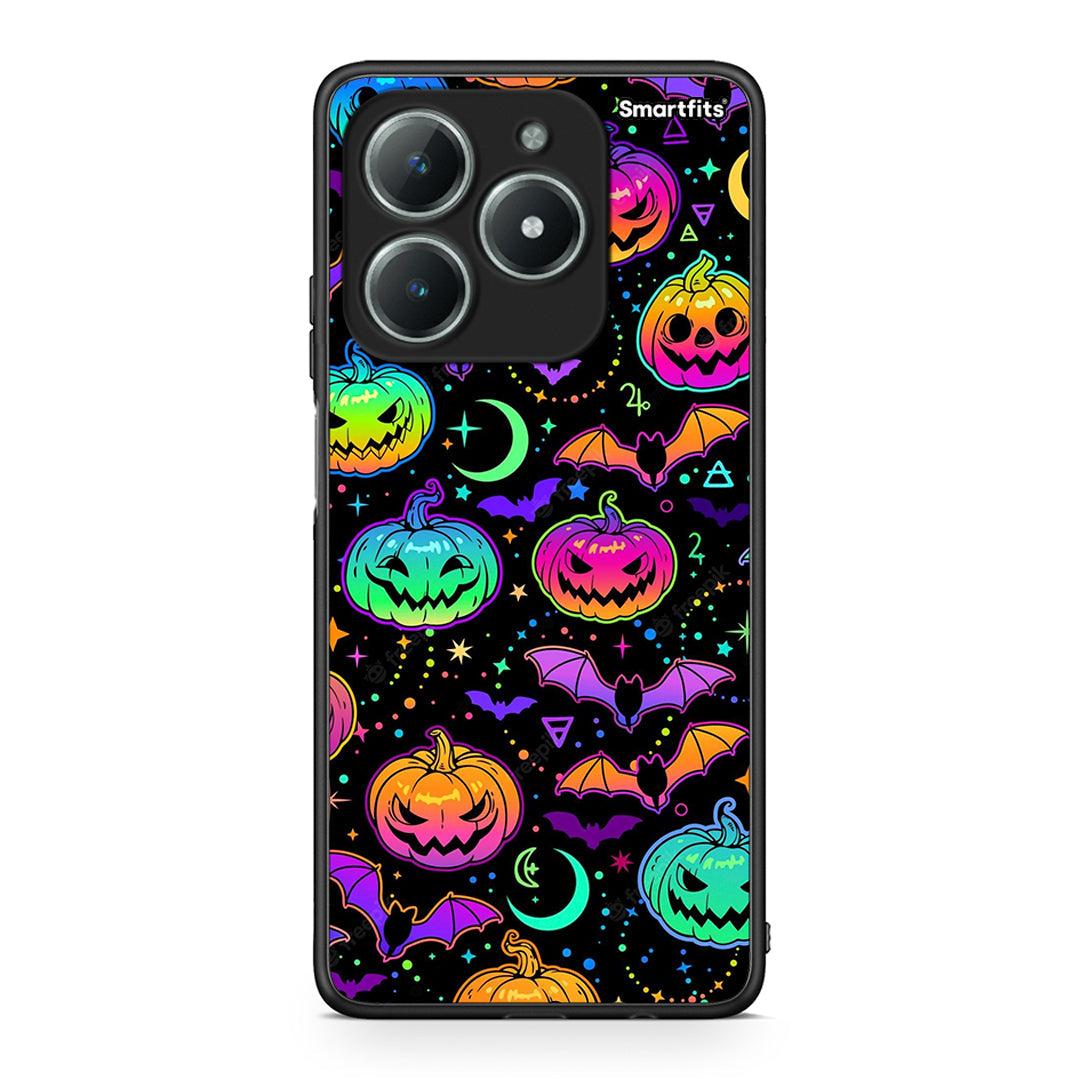 Realme C63 4G Neon Halloween θήκη από τη Smartfits με σχέδιο στο πίσω μέρος και μαύρο περίβλημα | Smartphone case with colorful back and black bezels by Smartfits