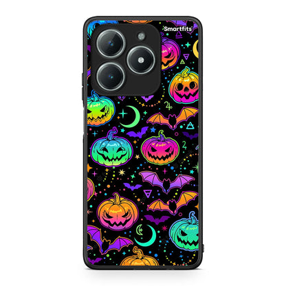 Realme C63 4G Neon Halloween θήκη από τη Smartfits με σχέδιο στο πίσω μέρος και μαύρο περίβλημα | Smartphone case with colorful back and black bezels by Smartfits