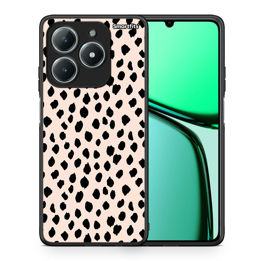 Θήκη Realme C63 4G New Polka Dots από τη Smartfits με σχέδιο στο πίσω μέρος και μαύρο περίβλημα | Realme C63 4G New Polka Dots case with colorful back and black bezels