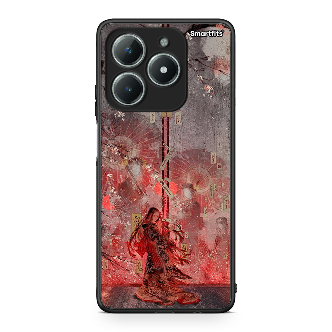 Realme C61 Nezuko Kamado θήκη από τη Smartfits με σχέδιο στο πίσω μέρος και μαύρο περίβλημα | Smartphone case with colorful back and black bezels by Smartfits