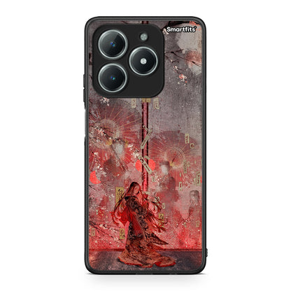 Realme C61 Nezuko Kamado θήκη από τη Smartfits με σχέδιο στο πίσω μέρος και μαύρο περίβλημα | Smartphone case with colorful back and black bezels by Smartfits