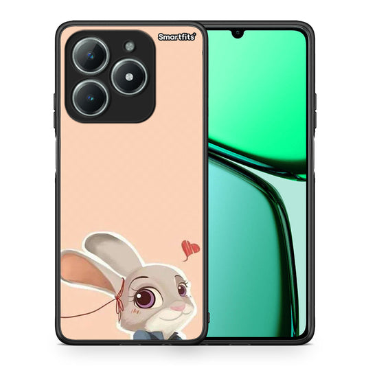 Θήκη Realme C61 Nick Wilde And Judy Hopps Love 2 από τη Smartfits με σχέδιο στο πίσω μέρος και μαύρο περίβλημα | Realme C61 Nick Wilde And Judy Hopps Love 2 case with colorful back and black bezels