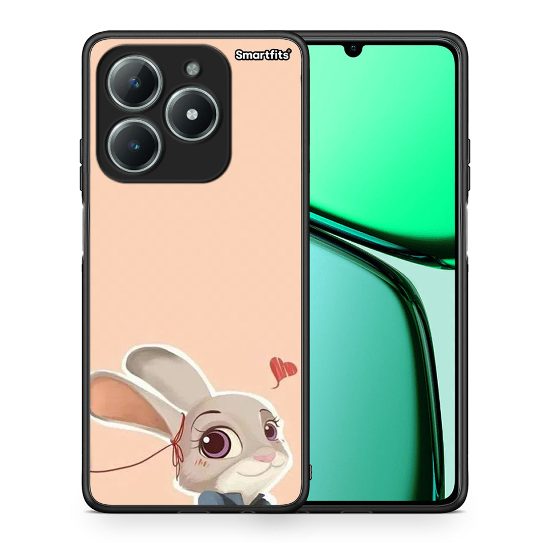 Θήκη Realme C63 4G Nick Wilde And Judy Hopps Love 2 από τη Smartfits με σχέδιο στο πίσω μέρος και μαύρο περίβλημα | Realme C63 4G Nick Wilde And Judy Hopps Love 2 case with colorful back and black bezels