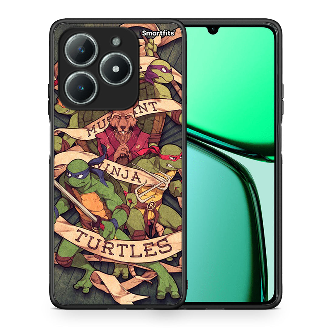 Θήκη Realme C63 4G Ninja Turtles από τη Smartfits με σχέδιο στο πίσω μέρος και μαύρο περίβλημα | Realme C63 4G Ninja Turtles case with colorful back and black bezels