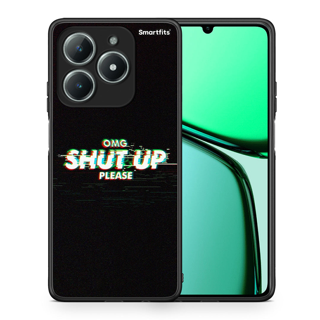 Θήκη Realme C63 4G OMG ShutUp από τη Smartfits με σχέδιο στο πίσω μέρος και μαύρο περίβλημα | Realme C63 4G OMG ShutUp case with colorful back and black bezels