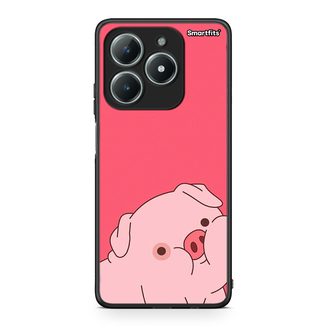 Realme C63 4G Pig Love 1 Θήκη Αγίου Βαλεντίνου από τη Smartfits με σχέδιο στο πίσω μέρος και μαύρο περίβλημα | Smartphone case with colorful back and black bezels by Smartfits
