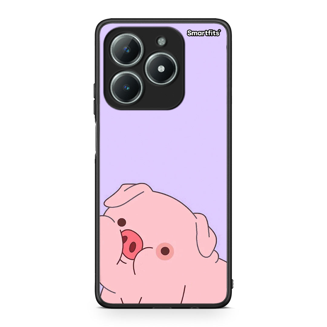 Realme C63 4G Pig Love 2 Θήκη Αγίου Βαλεντίνου από τη Smartfits με σχέδιο στο πίσω μέρος και μαύρο περίβλημα | Smartphone case with colorful back and black bezels by Smartfits