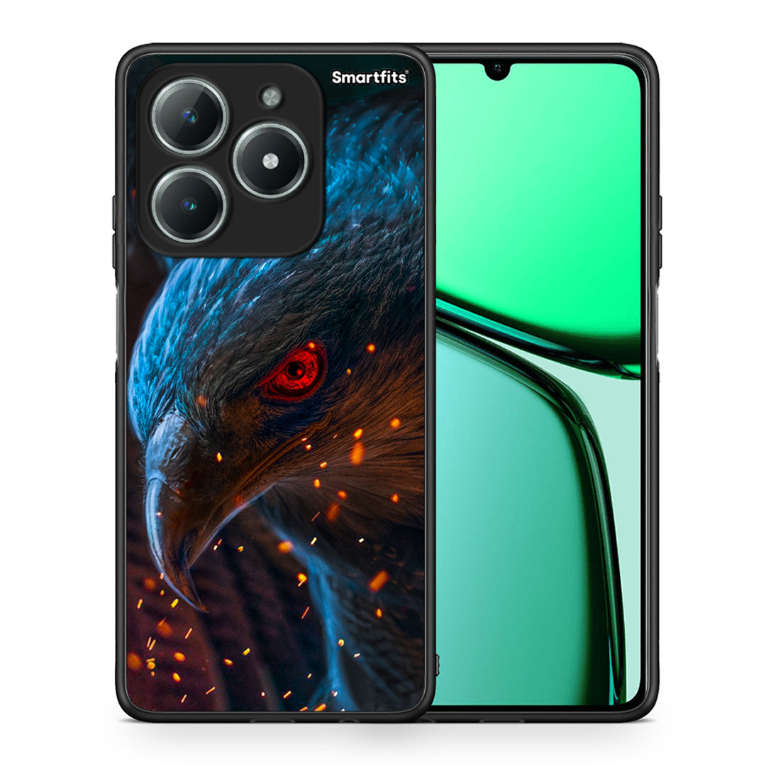 Θήκη Realme C61 Eagle PopArt από τη Smartfits με σχέδιο στο πίσω μέρος και μαύρο περίβλημα | Realme C61 Eagle PopArt case with colorful back and black bezels
