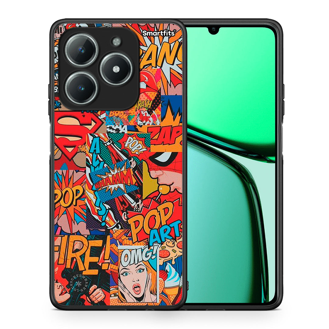 Θήκη Realme C61 PopArt OMG από τη Smartfits με σχέδιο στο πίσω μέρος και μαύρο περίβλημα | Realme C61 PopArt OMG case with colorful back and black bezels