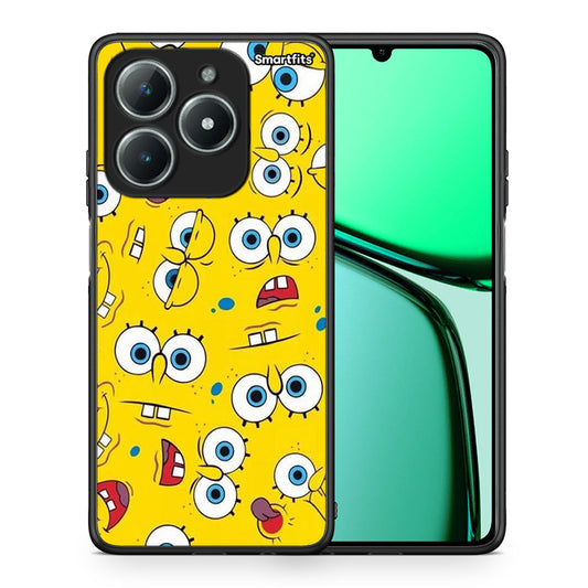 Θήκη Realme C61 Sponge PopArt από τη Smartfits με σχέδιο στο πίσω μέρος και μαύρο περίβλημα | Realme C61 Sponge PopArt case with colorful back and black bezels