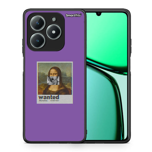 Θήκη Realme C61 Monalisa Popart από τη Smartfits με σχέδιο στο πίσω μέρος και μαύρο περίβλημα | Realme C61 Monalisa Popart case with colorful back and black bezels