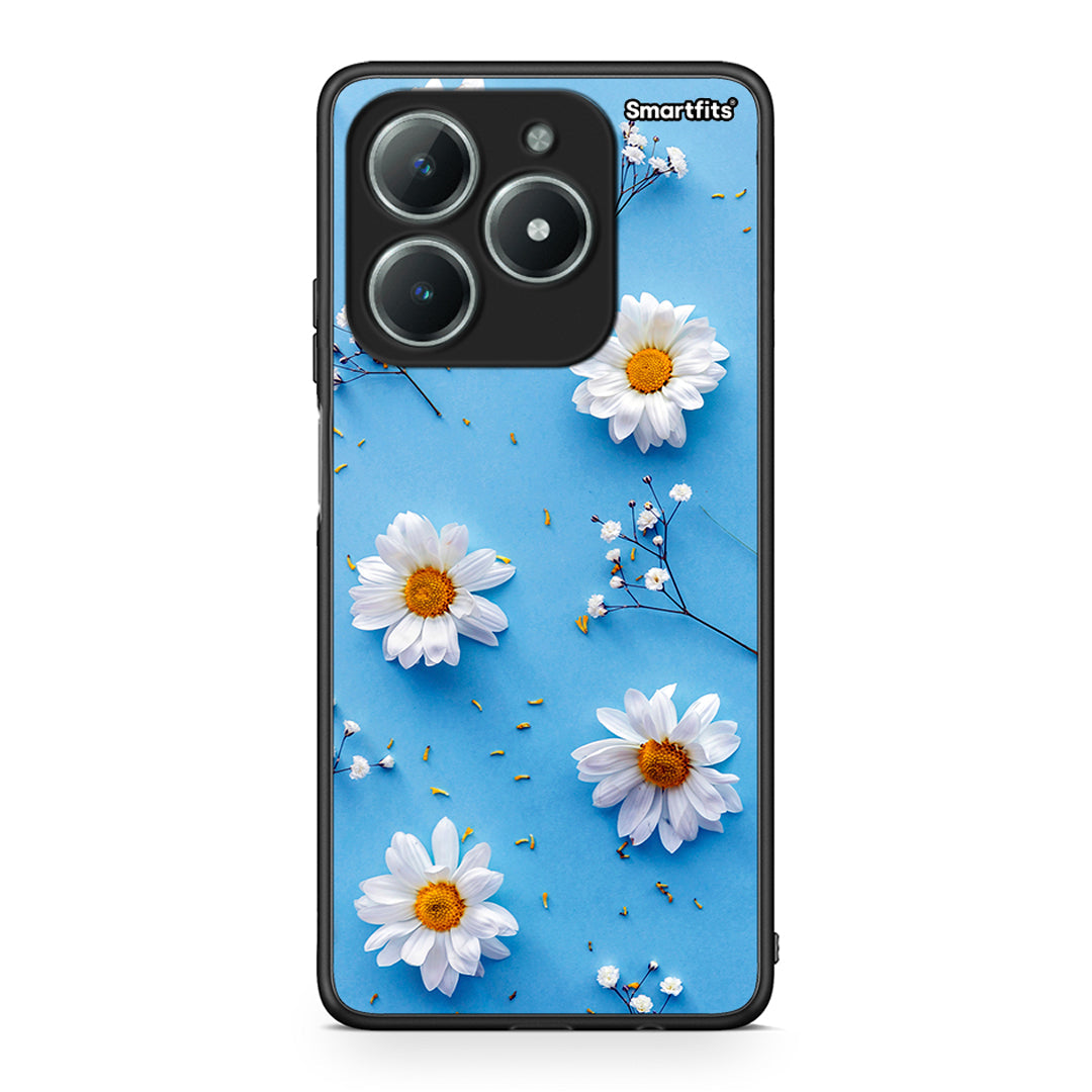 Realme C61 Real Daisies θήκη από τη Smartfits με σχέδιο στο πίσω μέρος και μαύρο περίβλημα | Smartphone case with colorful back and black bezels by Smartfits