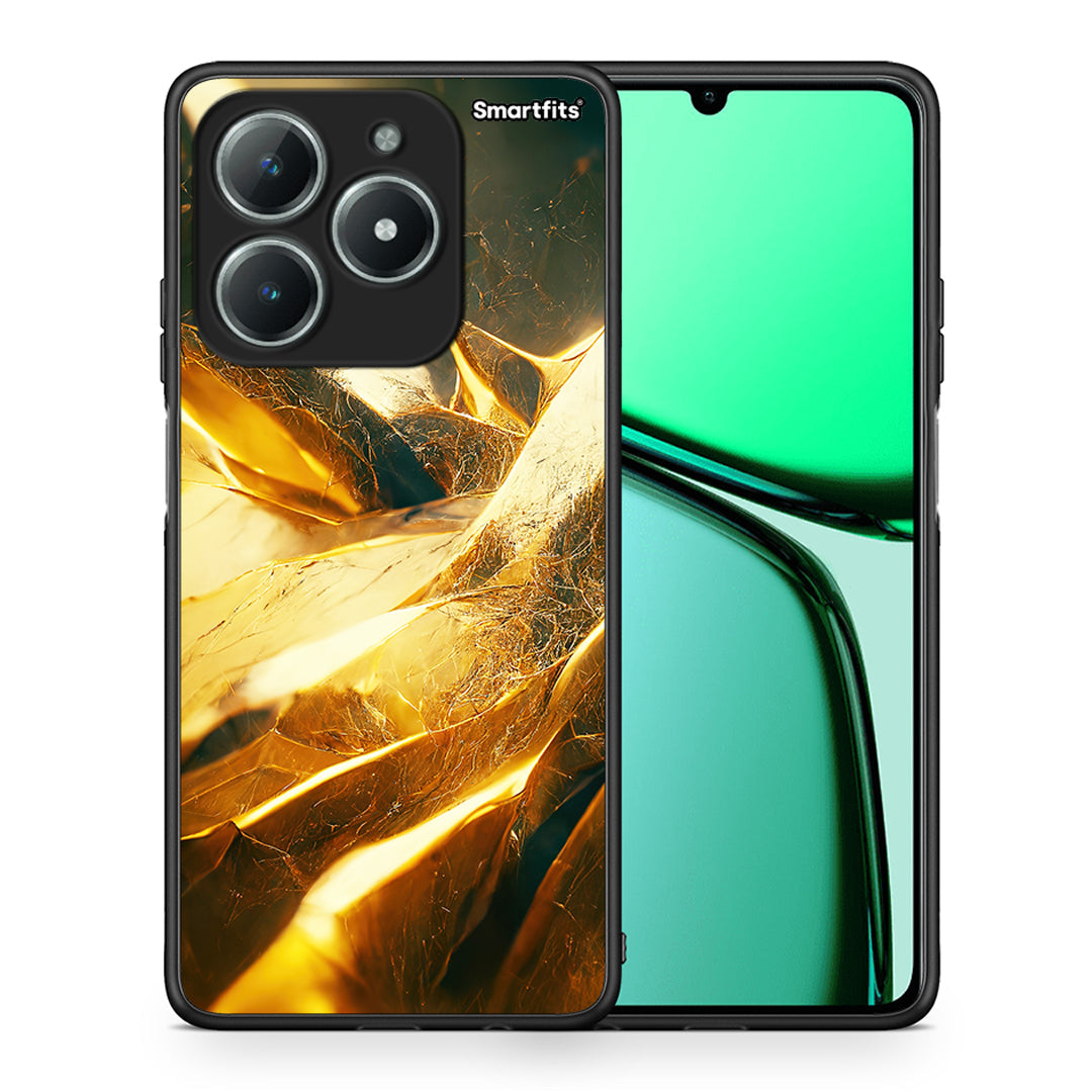 Θήκη Realme C61 Real Gold από τη Smartfits με σχέδιο στο πίσω μέρος και μαύρο περίβλημα | Realme C61 Real Gold case with colorful back and black bezels