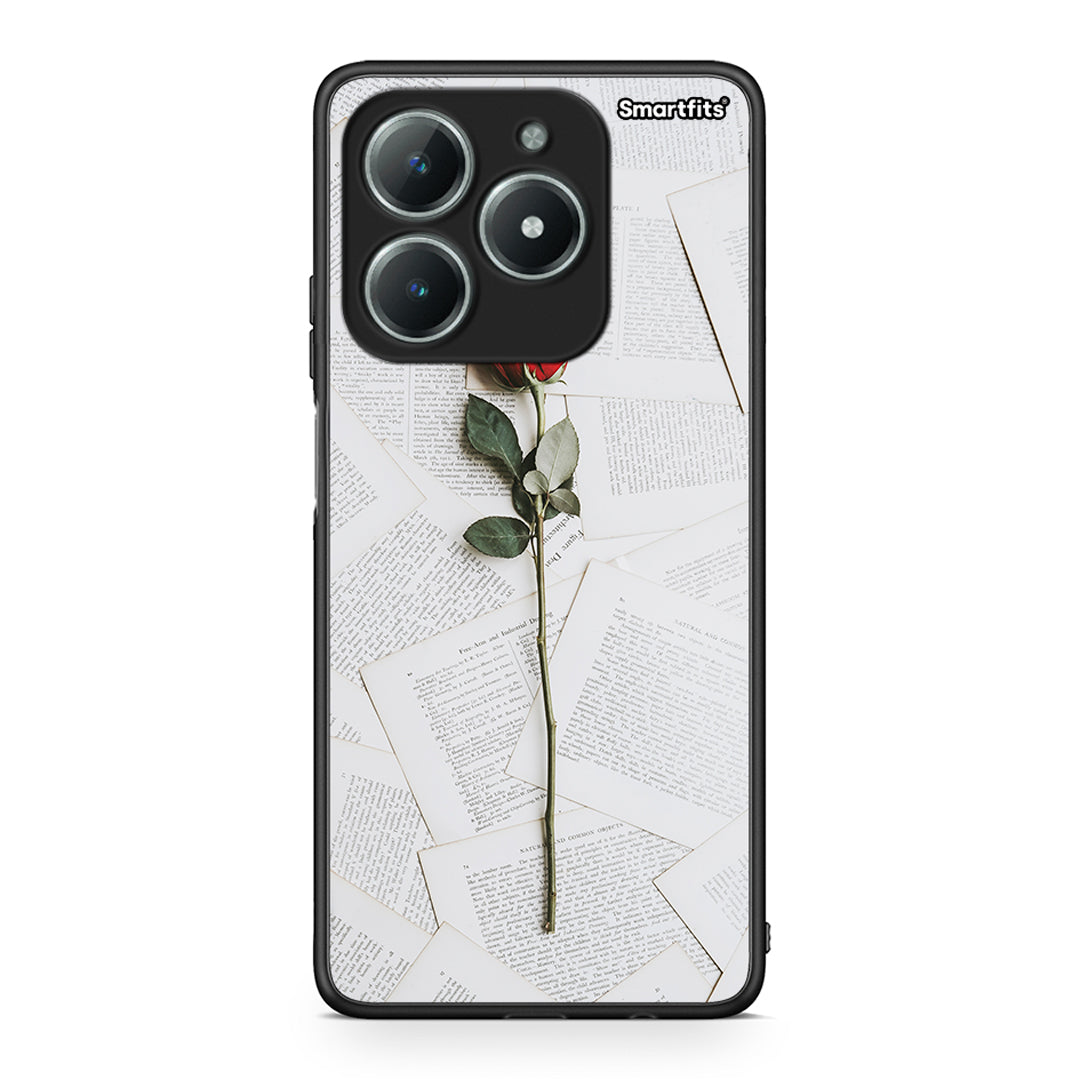 Realme C63 4G Red Rose θήκη από τη Smartfits με σχέδιο στο πίσω μέρος και μαύρο περίβλημα | Smartphone case with colorful back and black bezels by Smartfits