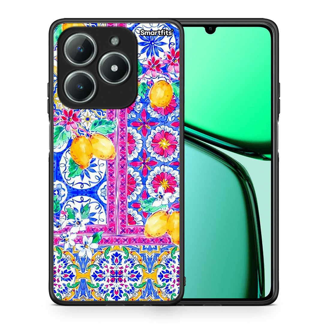 Θήκη Realme C61 Retro Spring από τη Smartfits με σχέδιο στο πίσω μέρος και μαύρο περίβλημα | Realme C61 Retro Spring case with colorful back and black bezels