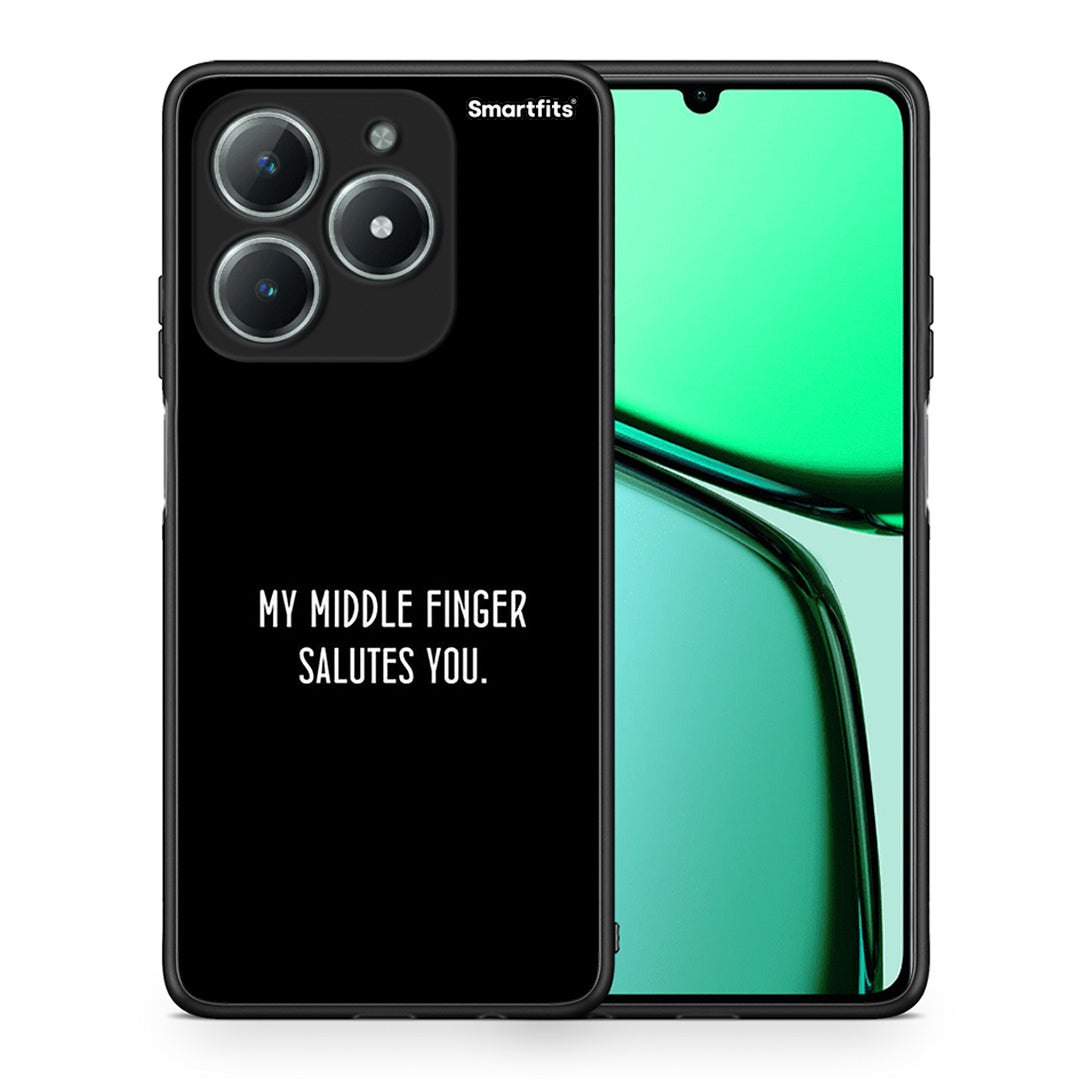 Θήκη Realme C61 Salute από τη Smartfits με σχέδιο στο πίσω μέρος και μαύρο περίβλημα | Realme C61 Salute case with colorful back and black bezels