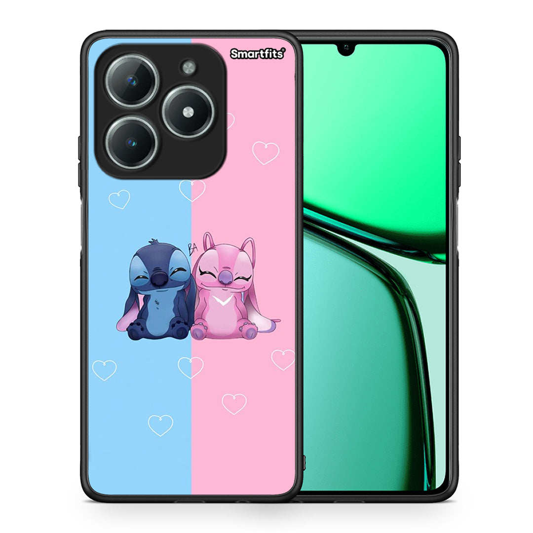 Θήκη Realme C61 Stitch And Angel από τη Smartfits με σχέδιο στο πίσω μέρος και μαύρο περίβλημα | Realme C61 Stitch And Angel case with colorful back and black bezels