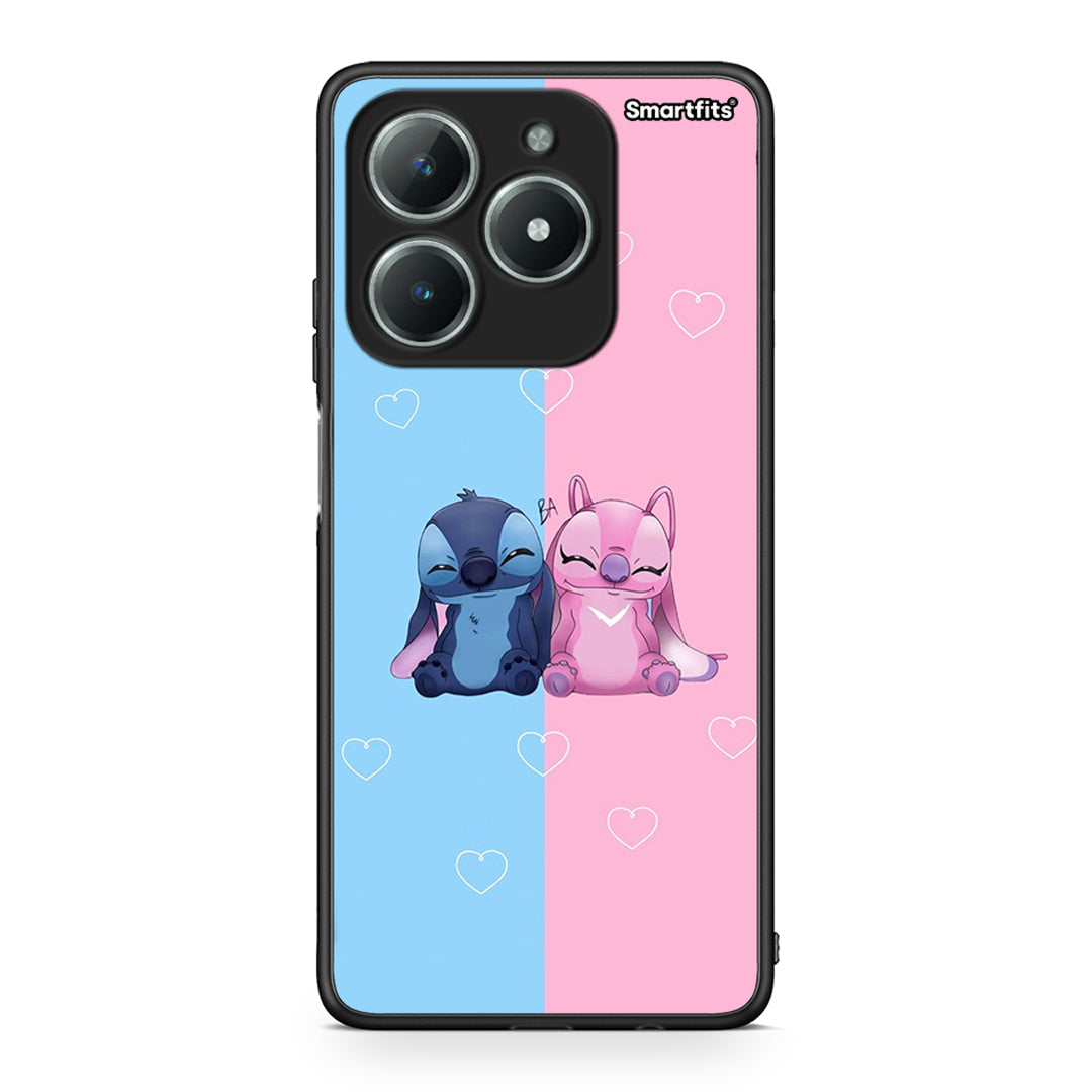 Realme C61 Stitch And Angel θήκη από τη Smartfits με σχέδιο στο πίσω μέρος και μαύρο περίβλημα | Smartphone case with colorful back and black bezels by Smartfits