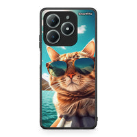 Thumbnail for Realme C63 4G Summer Cat θήκη από τη Smartfits με σχέδιο στο πίσω μέρος και μαύρο περίβλημα | Smartphone case with colorful back and black bezels by Smartfits