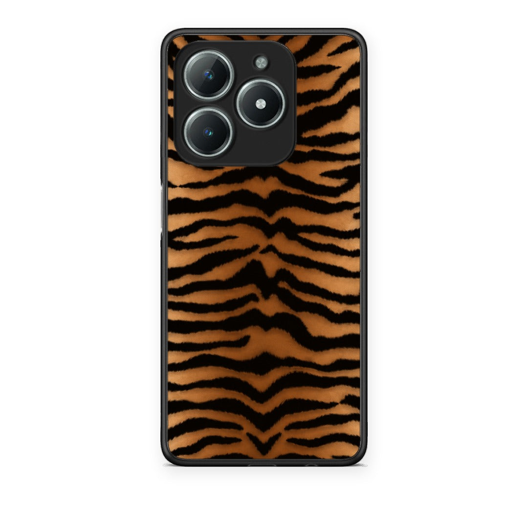 Θήκη Realme C61 Tiger Print Orange and Black από τη Smartfits με σχέδιο στο πίσω μέρος και μαύρο περίβλημα | Realme C61 Tiger Print Orange and Black case with colorful back and black bezels