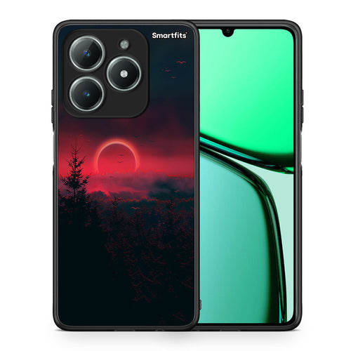 Θήκη Realme C61 Sunset Tropic από τη Smartfits με σχέδιο στο πίσω μέρος και μαύρο περίβλημα | Realme C61 Sunset Tropic case with colorful back and black bezels