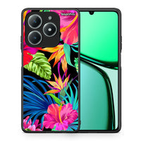 Thumbnail for Θήκη Realme C61 Tropical Flowers από τη Smartfits με σχέδιο στο πίσω μέρος και μαύρο περίβλημα | Realme C61 Tropical Flowers case with colorful back and black bezels