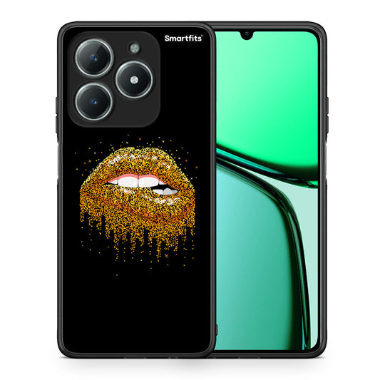Θήκη Realme C61 Golden Valentine από τη Smartfits με σχέδιο στο πίσω μέρος και μαύρο περίβλημα | Realme C61 Golden Valentine case with colorful back and black bezels