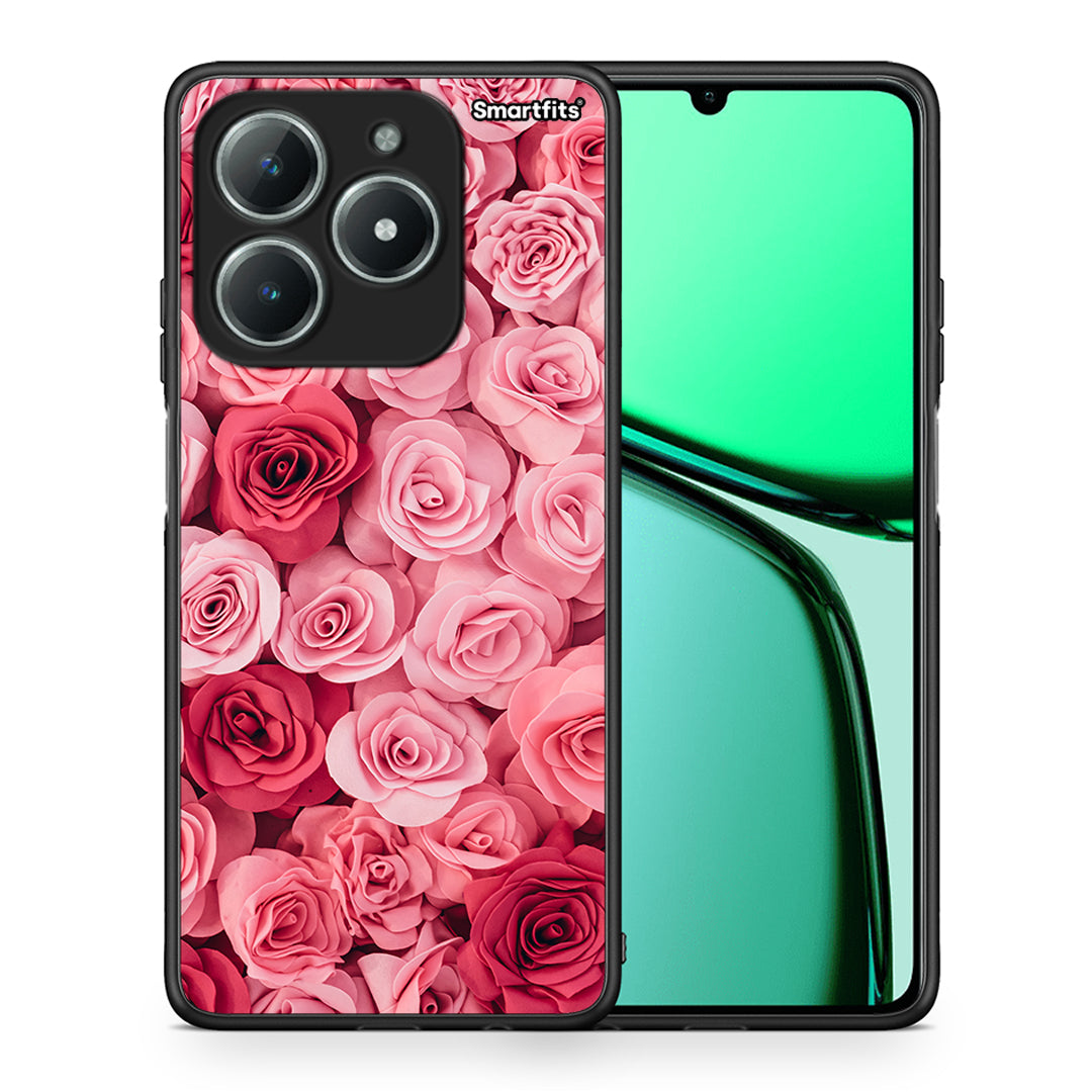 Θήκη Realme C61 RoseGarden Valentine από τη Smartfits με σχέδιο στο πίσω μέρος και μαύρο περίβλημα | Realme C61 RoseGarden Valentine case with colorful back and black bezels