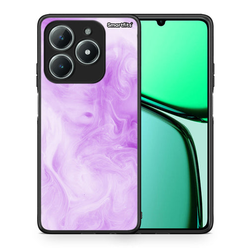 Θήκη Realme C61 Lavender Watercolor από τη Smartfits με σχέδιο στο πίσω μέρος και μαύρο περίβλημα | Realme C61 Lavender Watercolor case with colorful back and black bezels