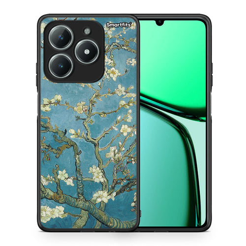 Θήκη Realme C61 White Blossoms από τη Smartfits με σχέδιο στο πίσω μέρος και μαύρο περίβλημα | Realme C61 White Blossoms case with colorful back and black bezels