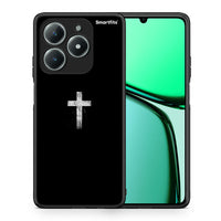 Thumbnail for Θήκη Realme C61 White Cross από τη Smartfits με σχέδιο στο πίσω μέρος και μαύρο περίβλημα | Realme C61 White Cross case with colorful back and black bezels