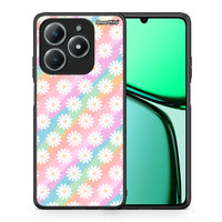 Thumbnail for Θήκη Realme C61 White Daisies από τη Smartfits με σχέδιο στο πίσω μέρος και μαύρο περίβλημα | Realme C61 White Daisies case with colorful back and black bezels