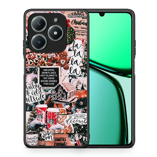 Θήκη Realme C63 4G Xmas Habbits από τη Smartfits με σχέδιο στο πίσω μέρος και μαύρο περίβλημα | Realme C63 4G Xmas Habbits case with colorful back and black bezels