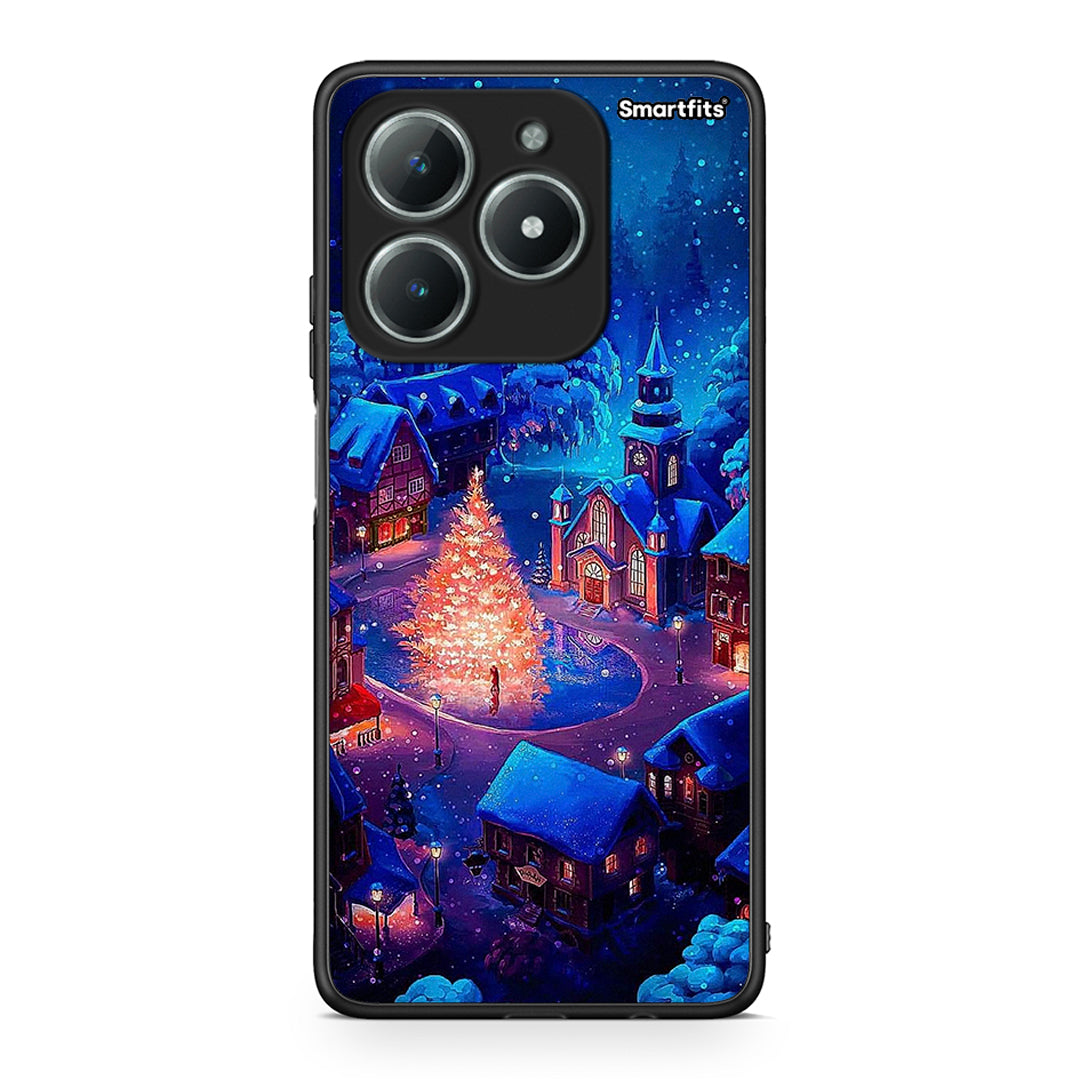 Realme C61 Xmas Village θήκη από τη Smartfits με σχέδιο στο πίσω μέρος και μαύρο περίβλημα | Smartphone case with colorful back and black bezels by Smartfits