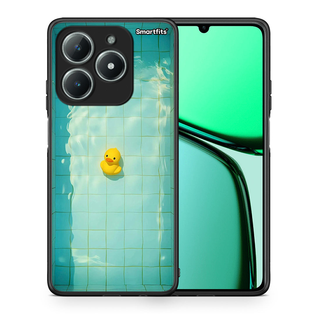 Θήκη Realme C61 Yellow Duck από τη Smartfits με σχέδιο στο πίσω μέρος και μαύρο περίβλημα | Realme C61 Yellow Duck case with colorful back and black bezels