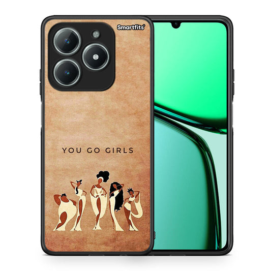 Θήκη Realme C63 4G You Go Girl από τη Smartfits με σχέδιο στο πίσω μέρος και μαύρο περίβλημα | Realme C63 4G You Go Girl case with colorful back and black bezels