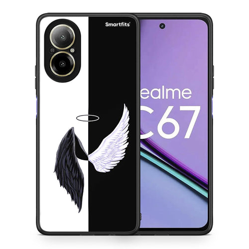 Θήκη Realme C67 4G Angels Demons από τη Smartfits με σχέδιο στο πίσω μέρος και μαύρο περίβλημα | Realme C67 4G Angels Demons case with colorful back and black bezels