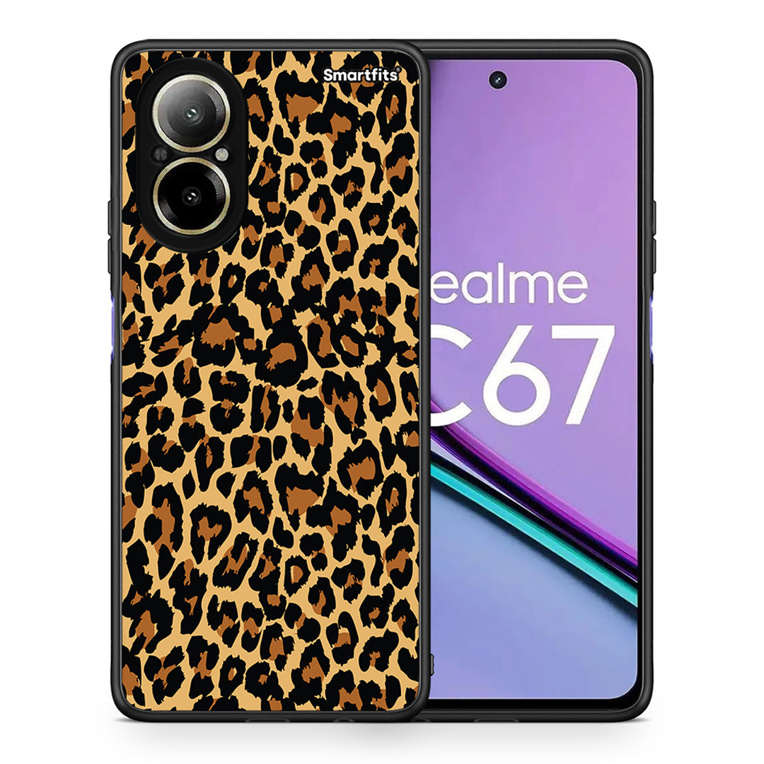 Θήκη Realme C67 4G Leopard Animal από τη Smartfits με σχέδιο στο πίσω μέρος και μαύρο περίβλημα | Realme C67 4G Leopard Animal case with colorful back and black bezels