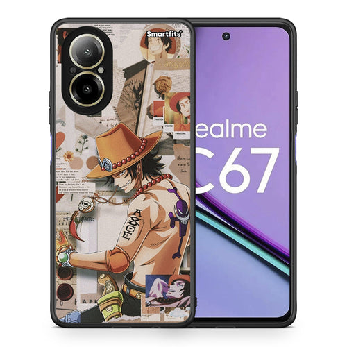 Θήκη Realme C67 4G Anime Collage από τη Smartfits με σχέδιο στο πίσω μέρος και μαύρο περίβλημα | Realme C67 4G Anime Collage case with colorful back and black bezels