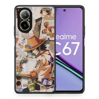 Thumbnail for Θήκη Realme C67 4G Anime Collage από τη Smartfits με σχέδιο στο πίσω μέρος και μαύρο περίβλημα | Realme C67 4G Anime Collage case with colorful back and black bezels