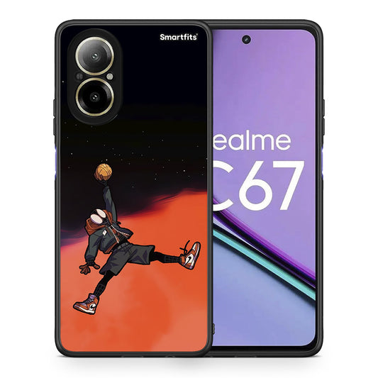 Θήκη Realme C67 4G Basketball Hero από τη Smartfits με σχέδιο στο πίσω μέρος και μαύρο περίβλημα | Realme C67 4G Basketball Hero case with colorful back and black bezels