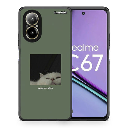 Θήκη Realme C67 4G Bitch Surprise από τη Smartfits με σχέδιο στο πίσω μέρος και μαύρο περίβλημα | Realme C67 4G Bitch Surprise case with colorful back and black bezels