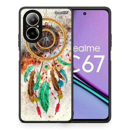 Θήκη Realme C67 4G DreamCatcher Boho από τη Smartfits με σχέδιο στο πίσω μέρος και μαύρο περίβλημα | Realme C67 4G DreamCatcher Boho case with colorful back and black bezels